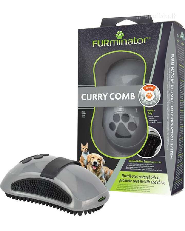 Furminator firmos curry comb masažuoklis, šukos - nuotraukos Nr. 2