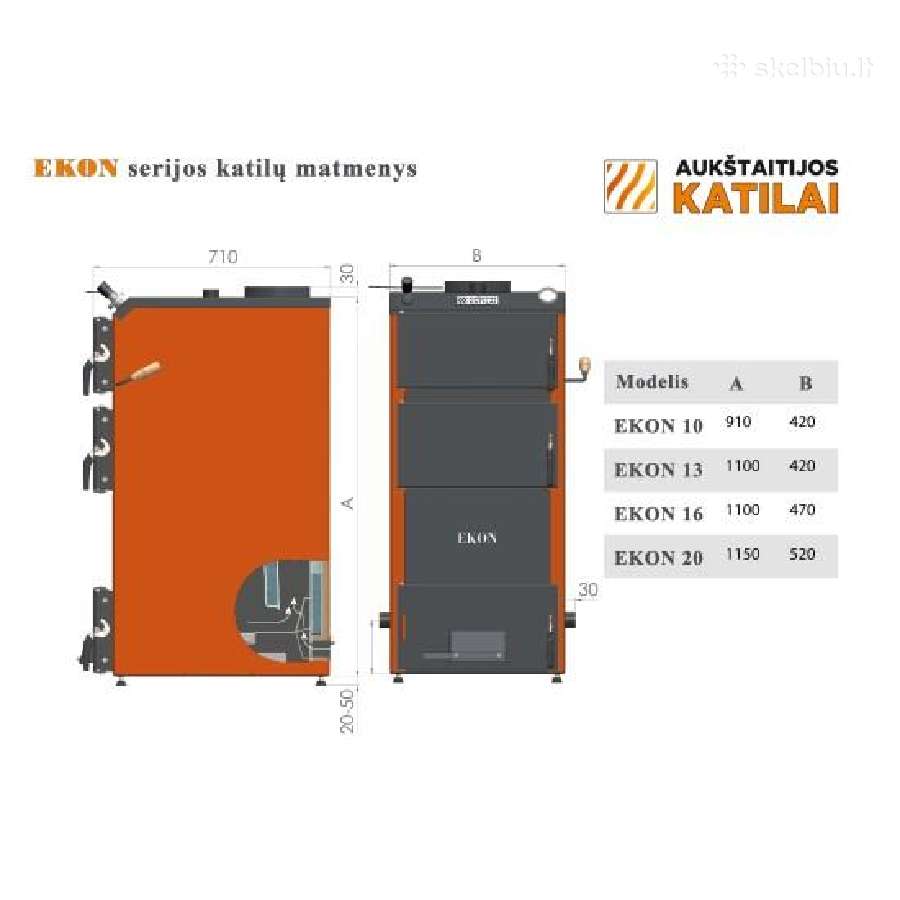 Šildymo Katilas nerūd. plieno Ekon 10kw - nuotraukos Nr. 3