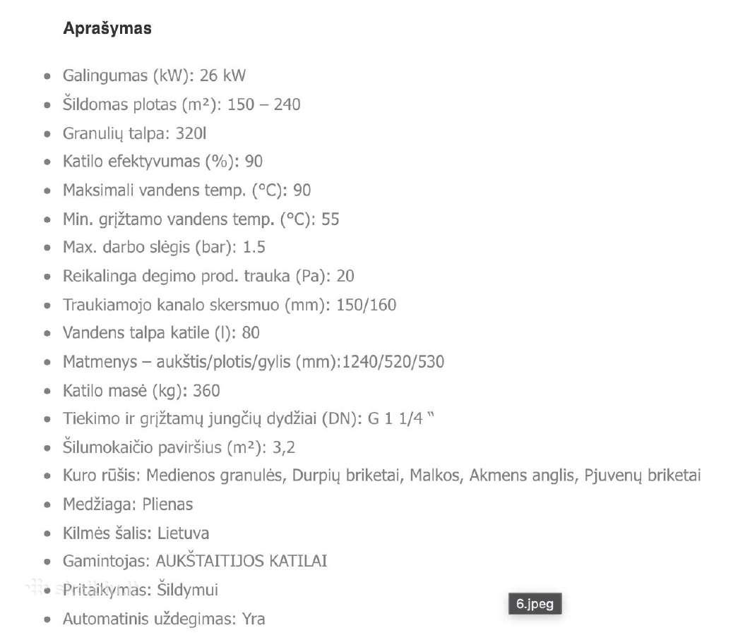 Katilas Pellet Uni 26, 350l, su Kipi Rot Power - nuotraukos Nr. 2