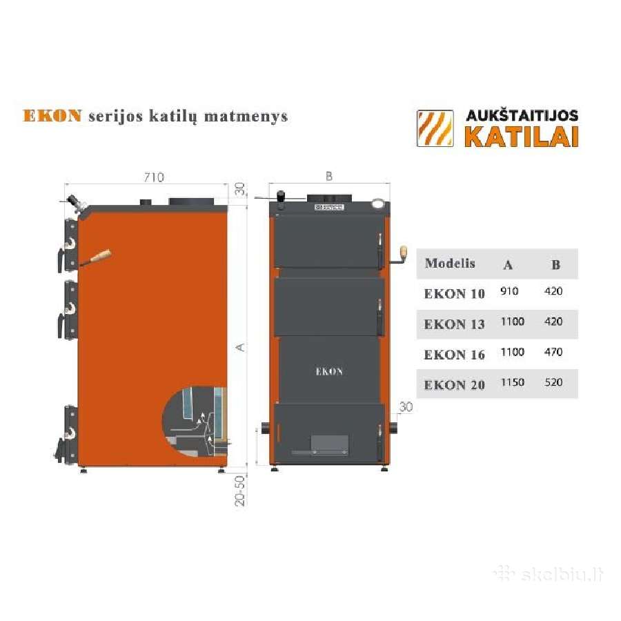 Katilas kieto kuro Ekon 13kw - nuotraukos Nr. 3