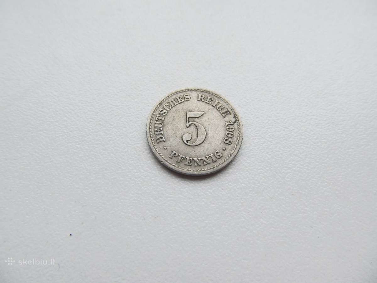 5 pfennig , Vokietija, 1908, 1914
