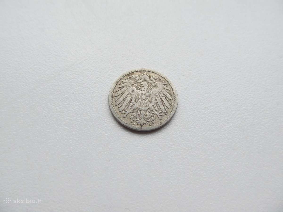 5 pfennig , Vokietija, 1876, 1893, 1898 - nuotraukos Nr. 4