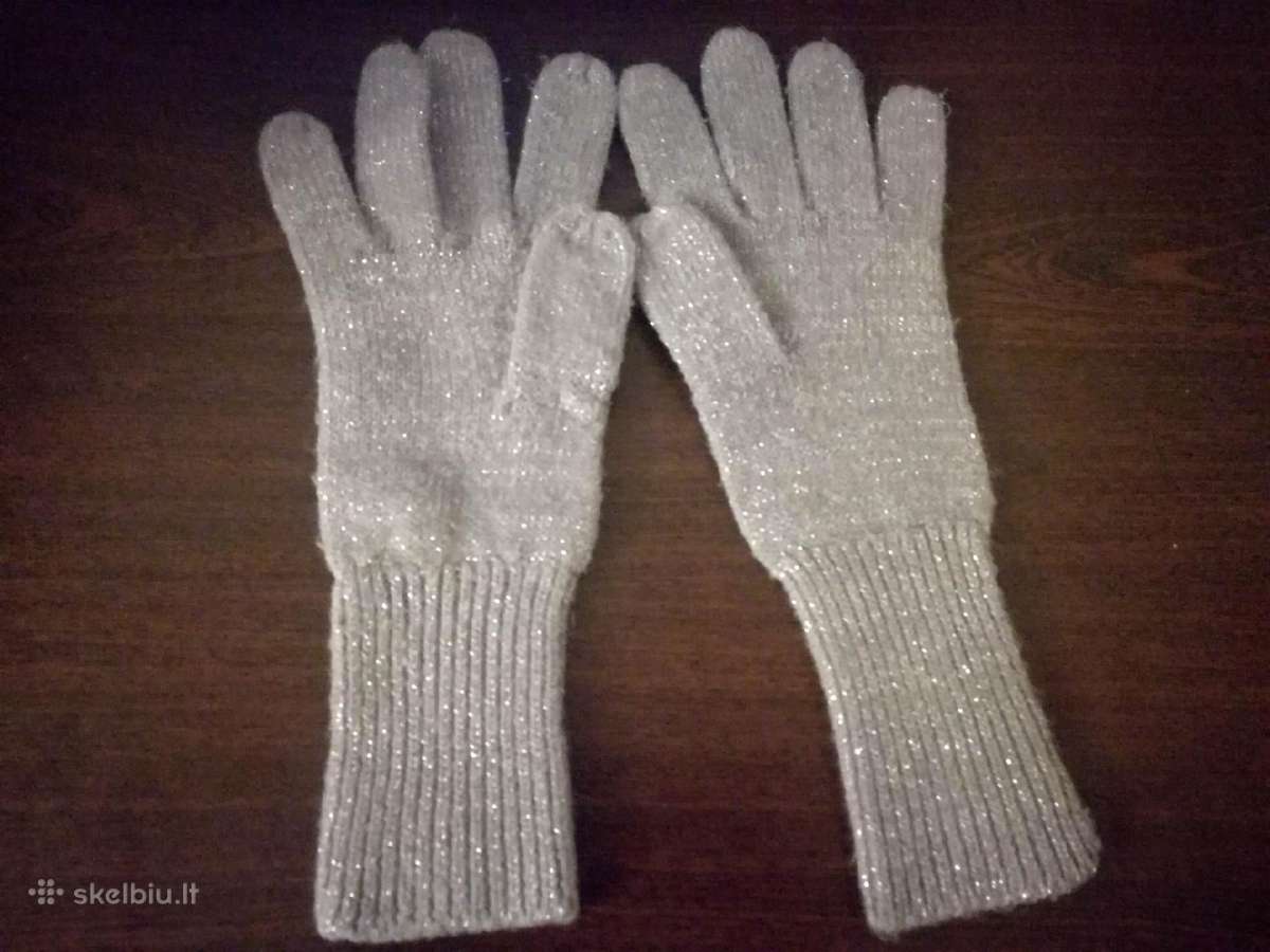 Blizgančios pirštuotos pirštinės