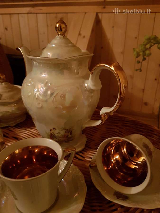 Prabangus ,paauksuotas porceleno servyzas kavai - nuotraukos Nr. 4