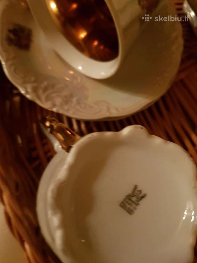 Prabangus ,paauksuotas porceleno servyzas kavai - nuotraukos Nr. 5