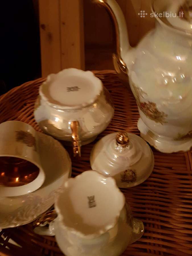 Prabangus ,paauksuotas porceleno servyzas kavai - nuotraukos Nr. 2