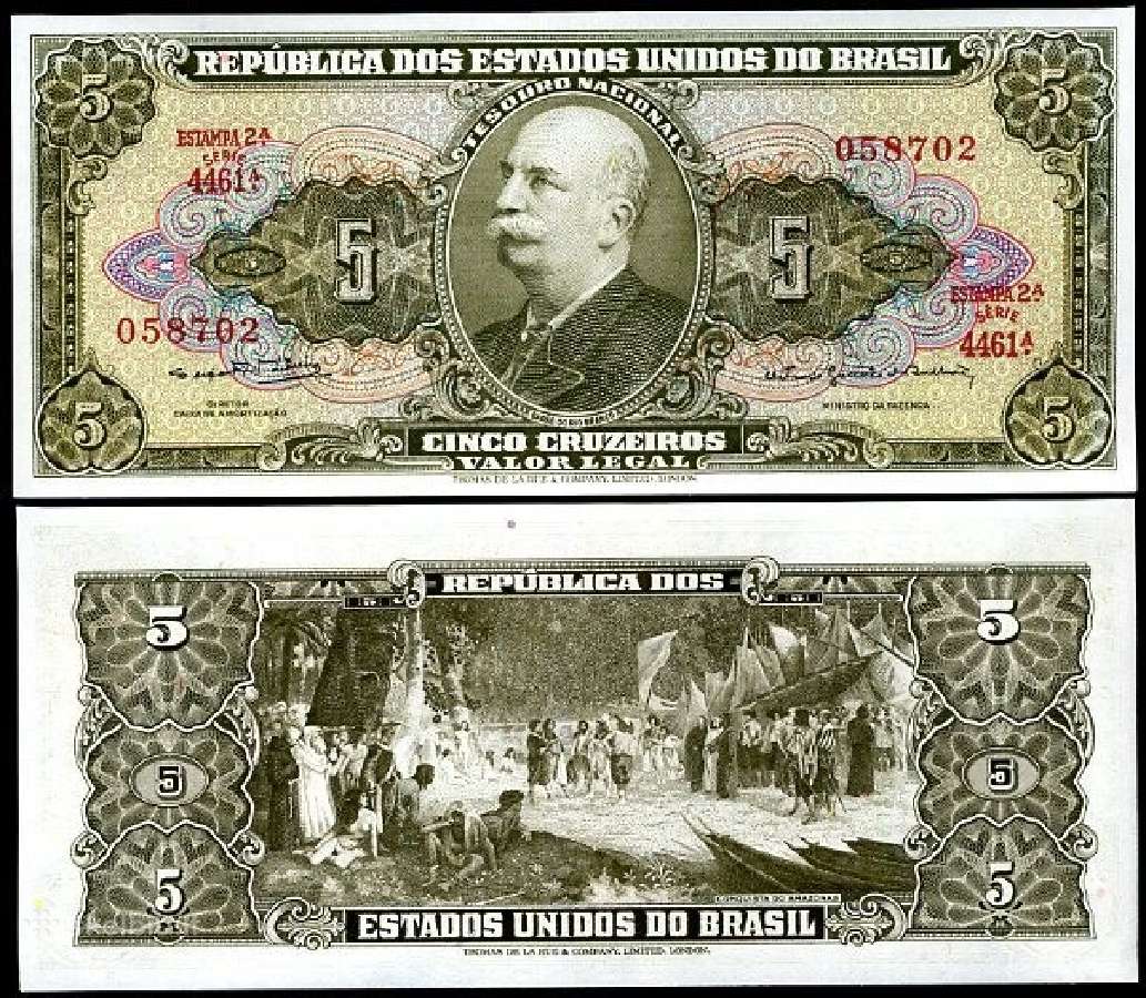 Brazilija 5 Cruzeiro 1964m. P176 Unc | Skelbiu.lt Brazilija 5 Cruzeiro 1964m. P176 Unc