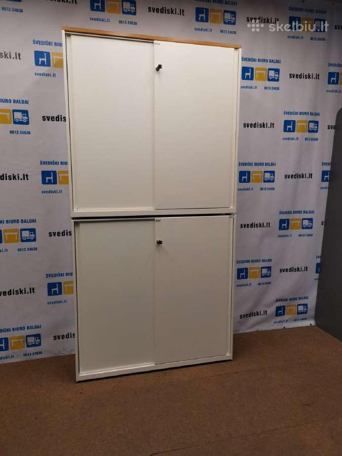 Ahrend Balta Metalinė Spintelė Su Ąžuolo Viršumi - nuotraukos Nr. 2