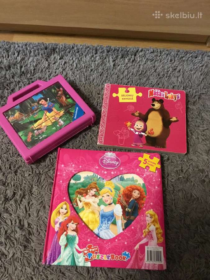 Disney knyga, puzlės, kaladėlės.