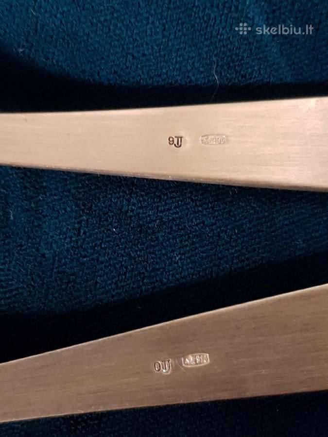 Vintažiniai sidabriniai serviravimo šaukštai - nuotraukos Nr. 5