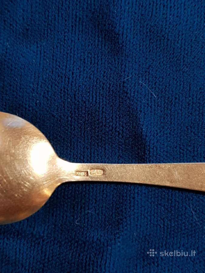 Vintažiniai Paauksuoti Sidabriniai Šaukšteliai - nuotraukos Nr. 5