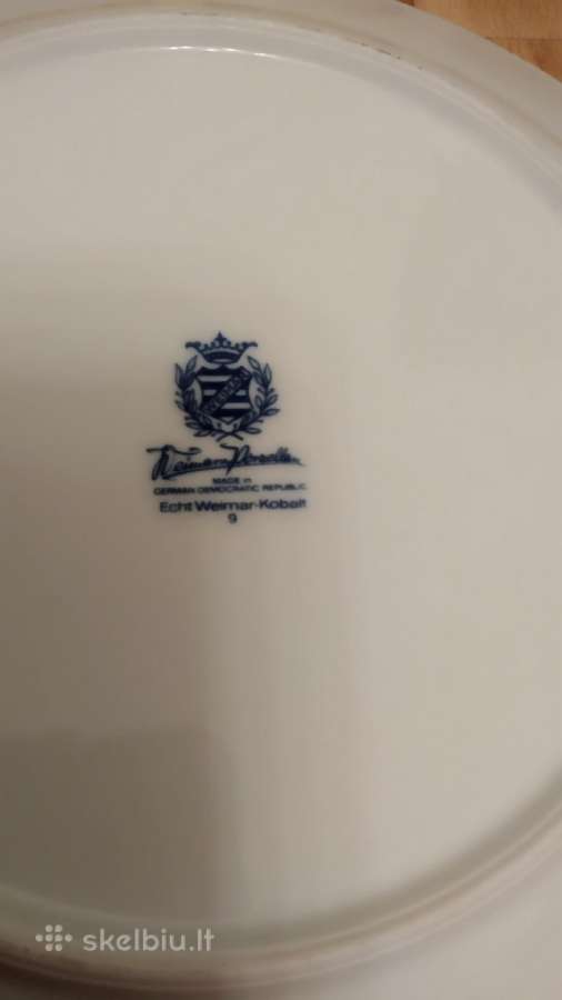 Reta lėkštė. Cobalt Weimar German Porcelain. - nuotraukos Nr. 2