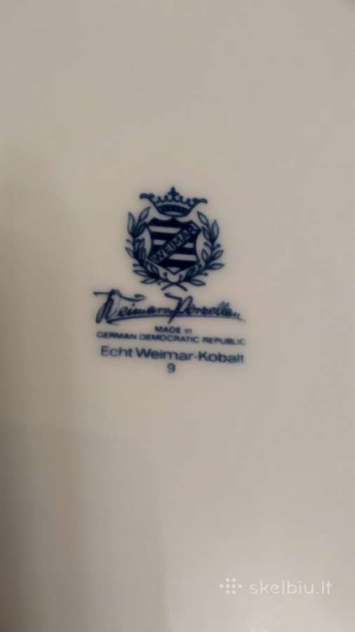 Reta lėkštė. Cobalt Weimar German Porcelain. - nuotraukos Nr. 6
