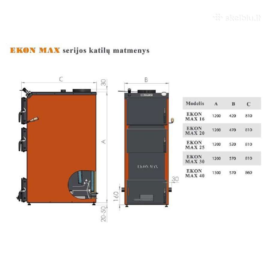 Katilas kieto kuro "Ekon Max 25" (Yra Vietoje) - nuotraukos Nr. 3