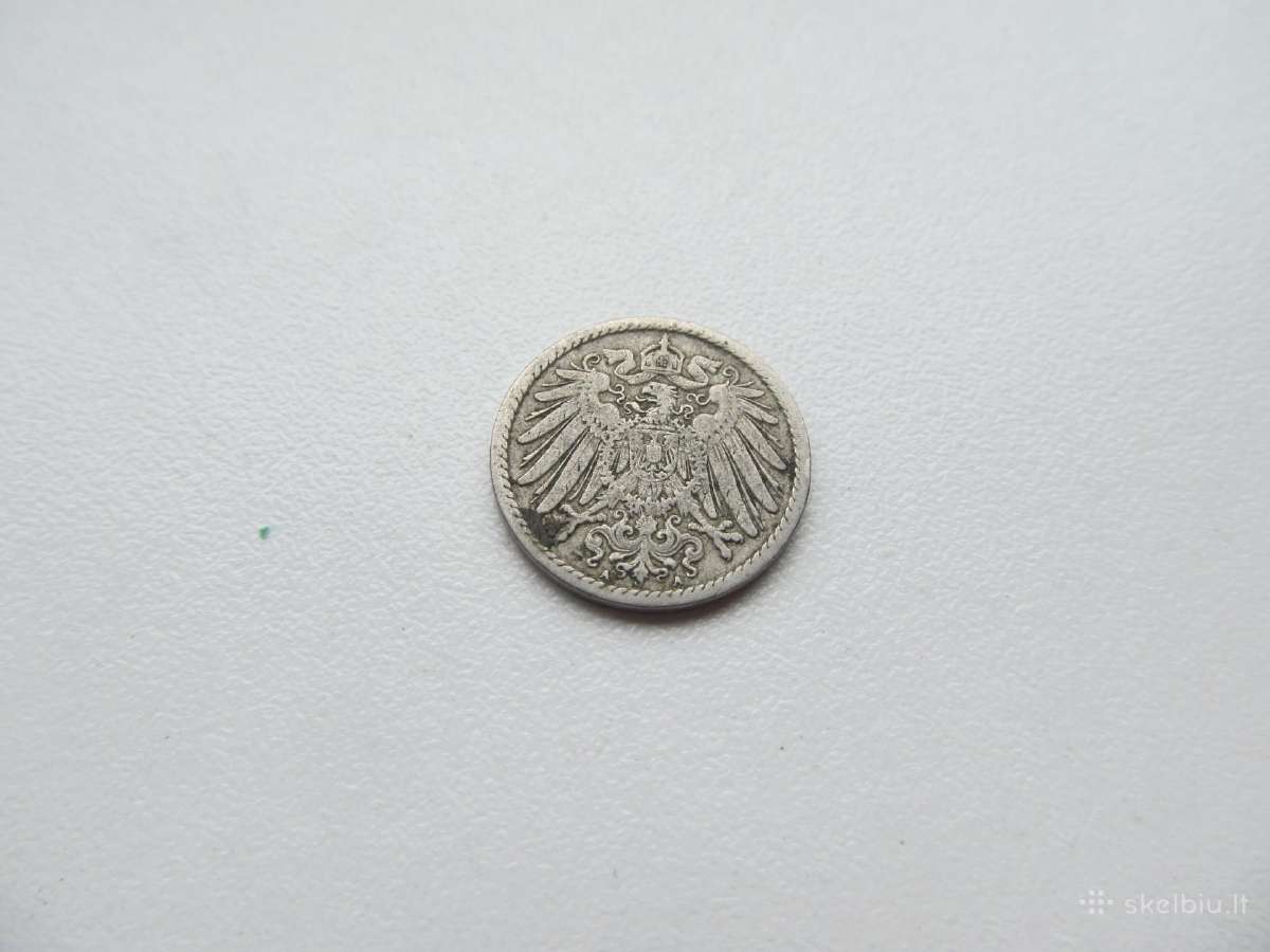 5 pfennig , Vokietija, 1876, 1893, 1898 - nuotraukos Nr. 6