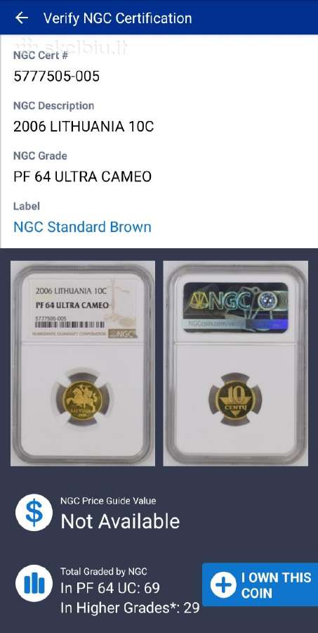 2006 m. 10 ct proof Ngc Unc P F 64 Ultra Cameo - nuotraukos Nr. 7