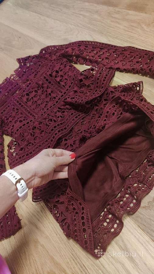 Bordo spalvos proginė suknelė - nuotraukos Nr. 10