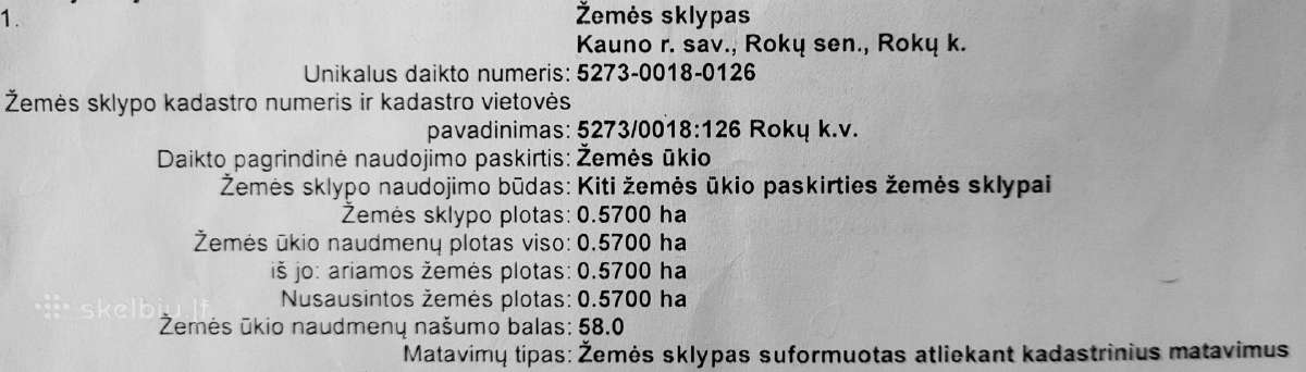 Sklypas, Kauno R. Rokų K. Sklypas Nekilnojamo Turto Skelbimai - Aruodas.lt