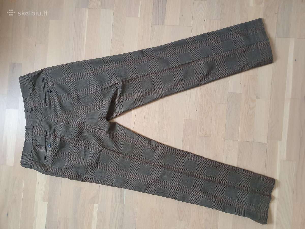 Zara Man vyriškos kelnės rudos languotos, L - nuotraukos Nr. 4