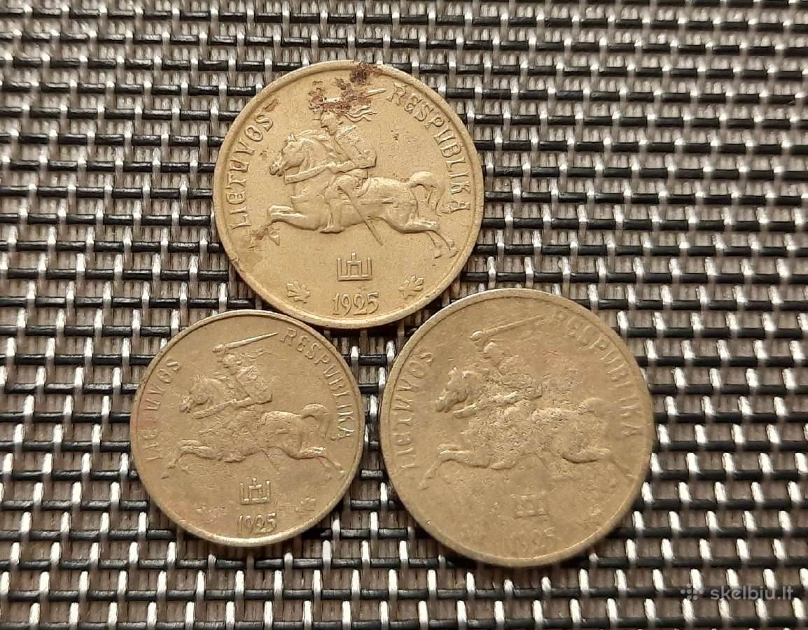 5 centai ir 1 centas 1925 Lietuva Tarpukaris - nuotraukos Nr. 2