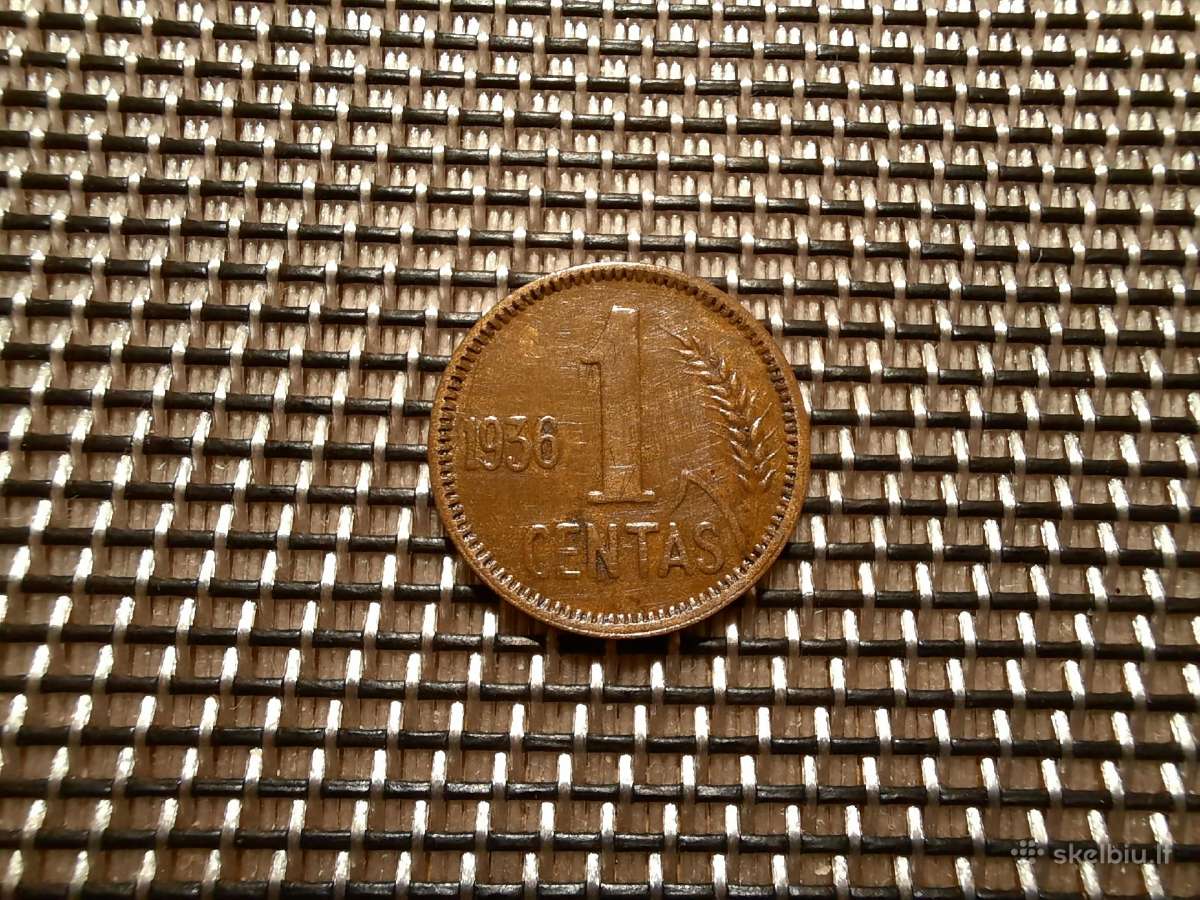 1 centas 1936 Lietuva Tarpukaris