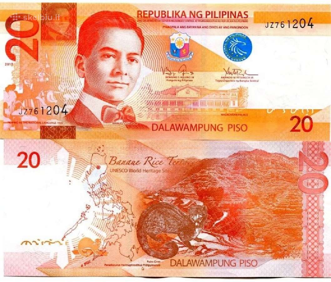 Filipinų Respublika 20 Piso 2012m. Unc | Skelbiu.lt Filipinų Respublika 20 Piso 2012m. Unc