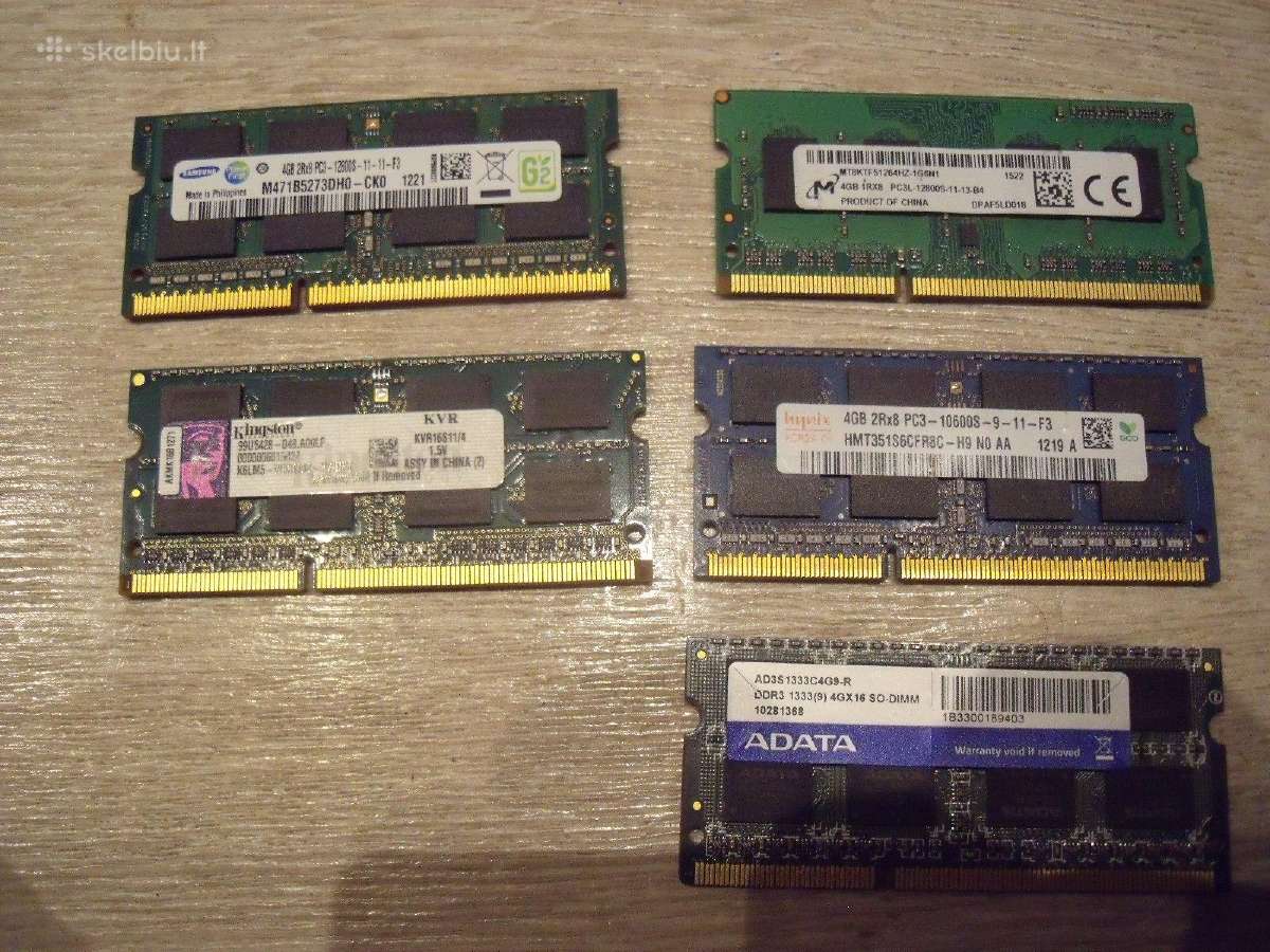 Laptopo atmintys ddr1, ddr2 , ddr3 , HDD, Cpu