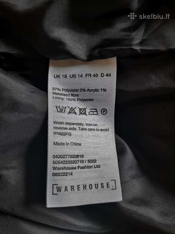 Warehouse mėlynas languotas tvido sarafanas - nuotraukos Nr. 7