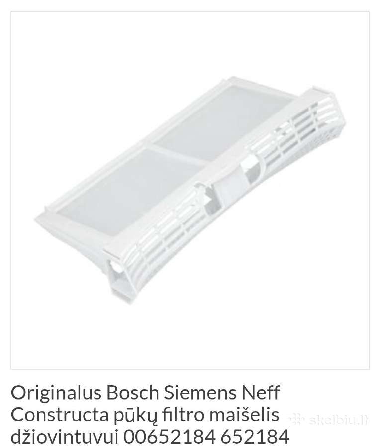 Bosch-siemens dziovyklės filtras"originalas"