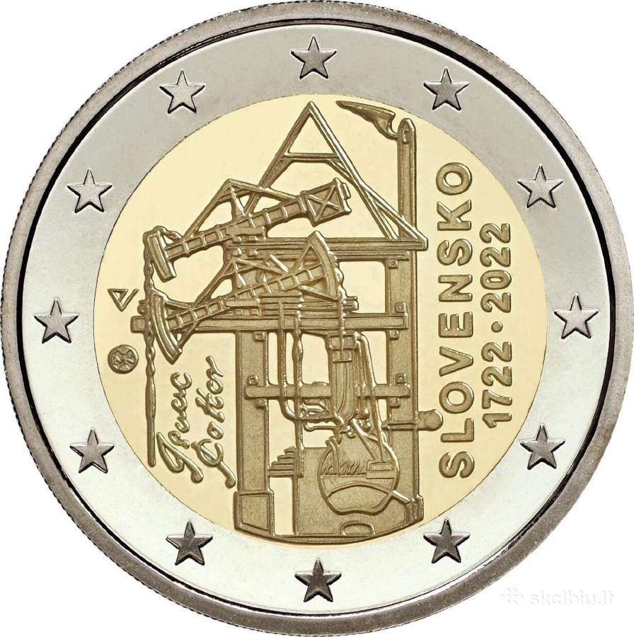 2022 Slovakija 2 eurų monetos Unc