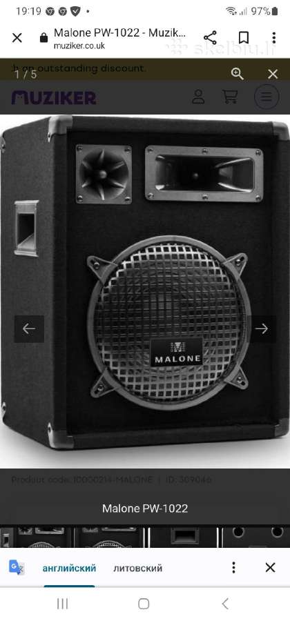 Garso kaloneliu komplektas 2vnt Malone Pw-1022