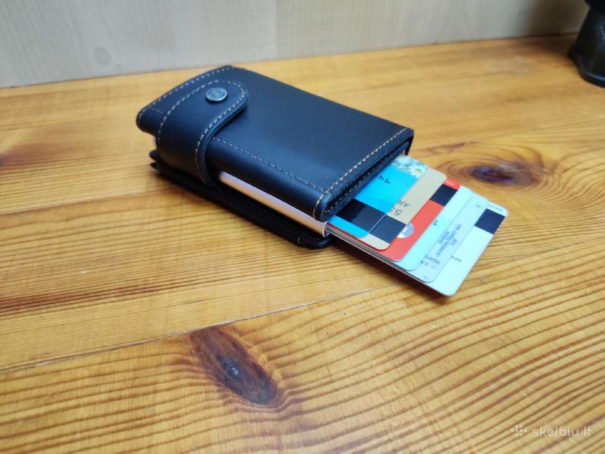 Odinė automatinė piniginė su Rfid apsauga