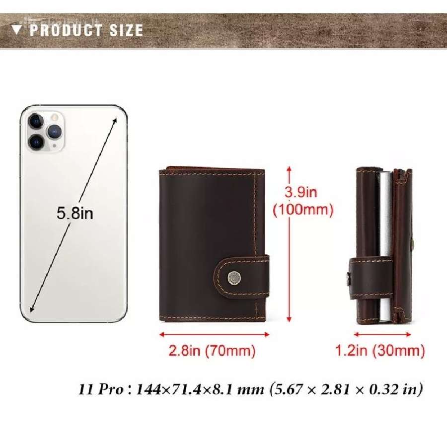 Odinė automatinė piniginė su Rfid apsauga - nuotraukos Nr. 9