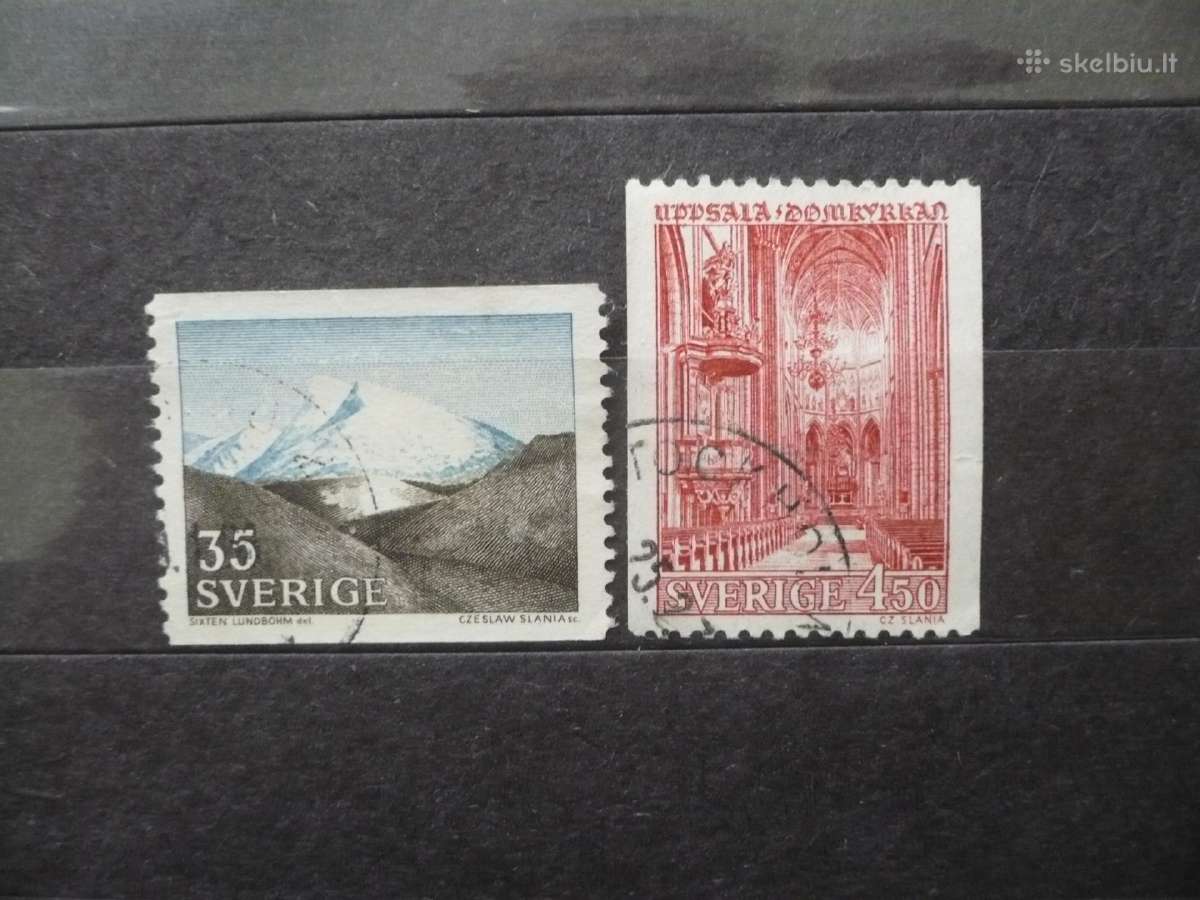 1967 m. kalnų peizažas ir Upsalos katedra