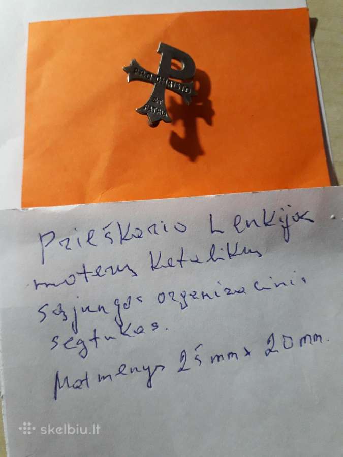 Lenkijos moterų katalikų sąj. organizac. segtukas