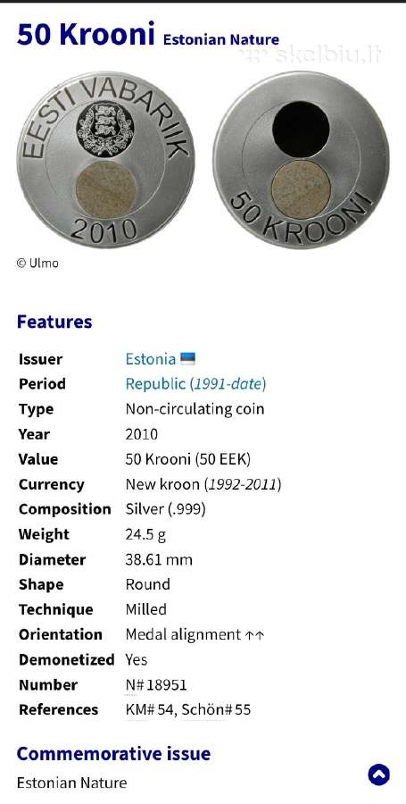 Estija 50 kronų 2010 - nuotraukos Nr. 5