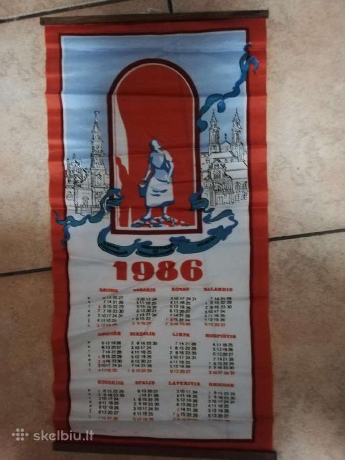 Sovietų laikų sieniniai medžiaginiai kalendoriai - nuotraukos Nr. 3