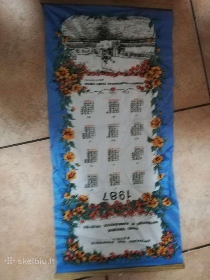 Sovietų laikų sieniniai medžiaginiai kalendoriai - nuotraukos Nr. 5