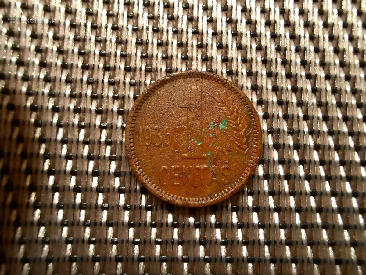 1 centas 1936 Lietuva Tarpukaris