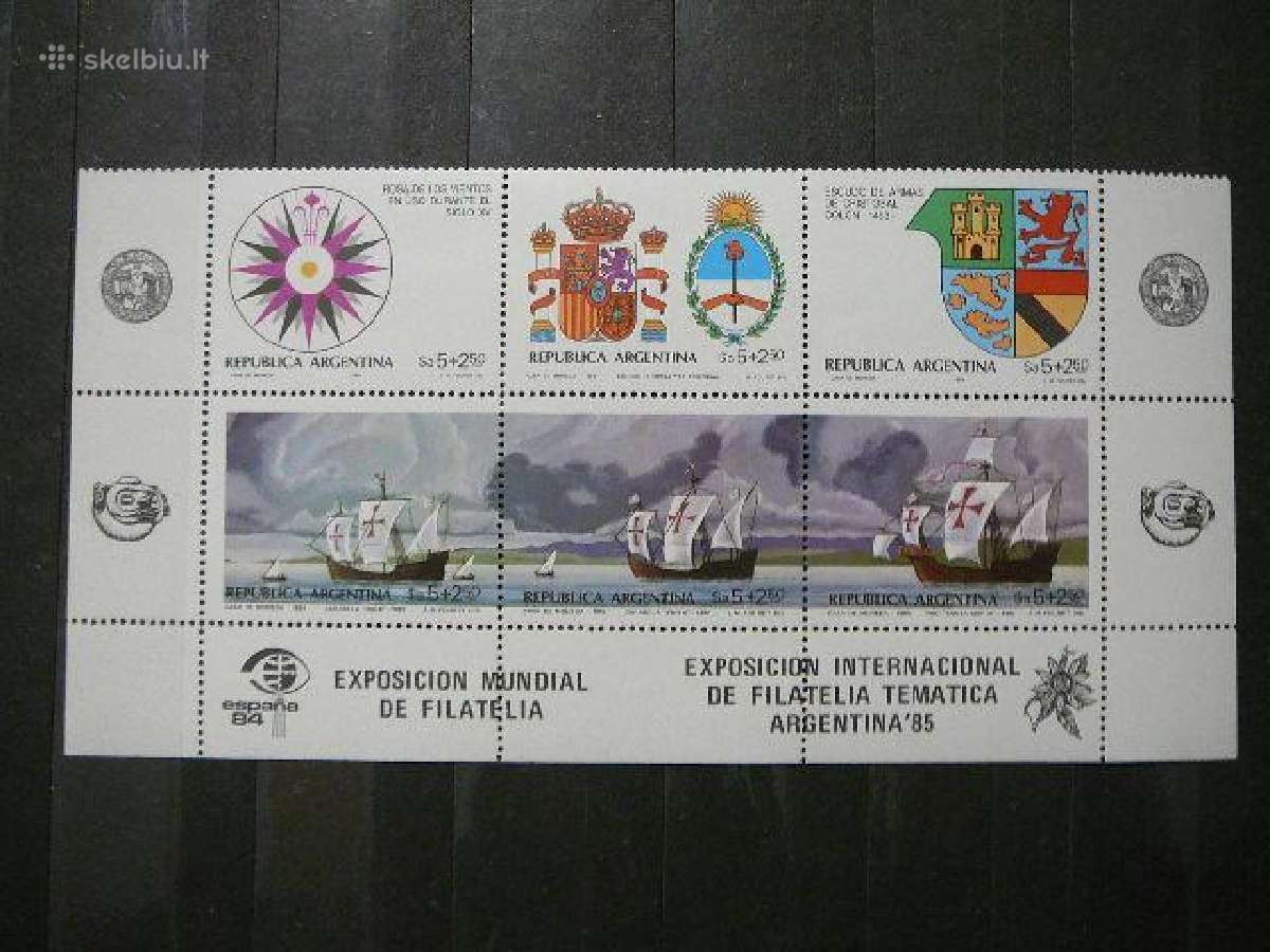 Burlaiviai Kolumbas Herbai Argentina 1984 arg1685