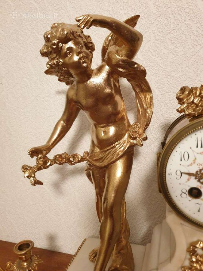 Antikvarinis židinio laikrodis, Prancūzija - nuotraukos Nr. 3