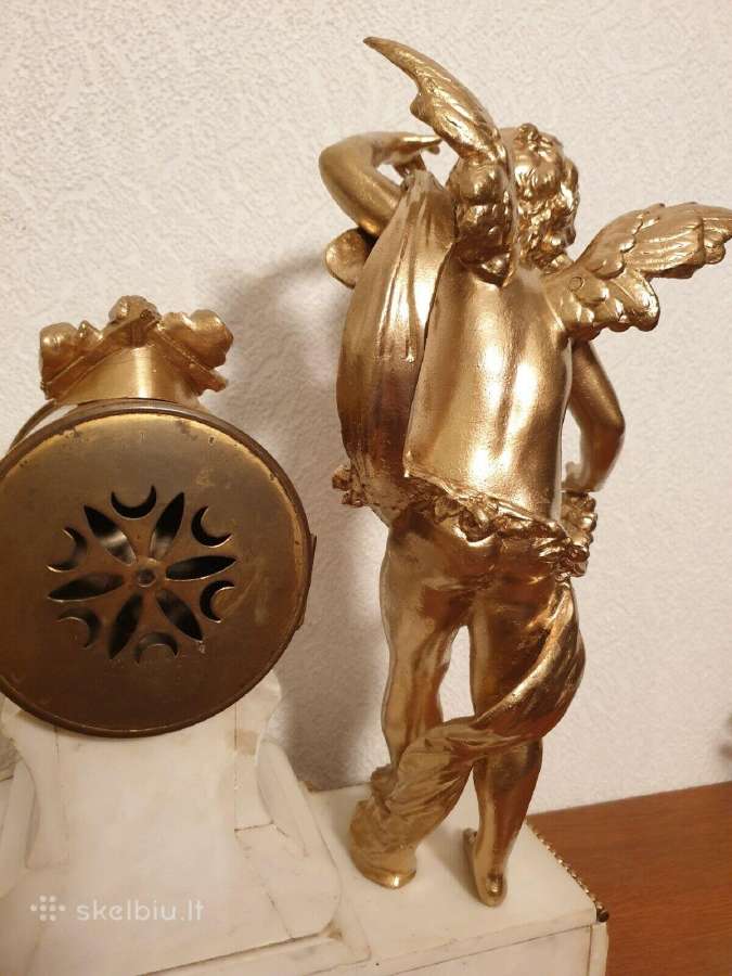 Antikvarinis židinio laikrodis, Prancūzija - nuotraukos Nr. 7