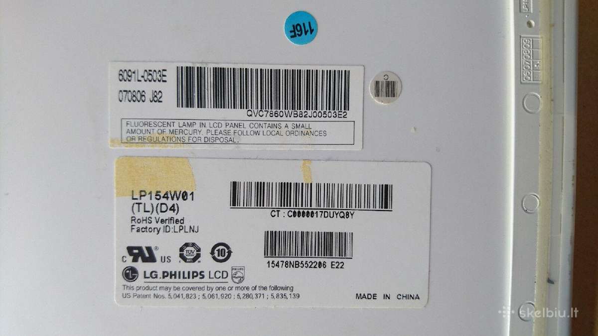 LG Philips LCD ekranas 15.4 Lp154w01 - nuotraukos Nr. 5