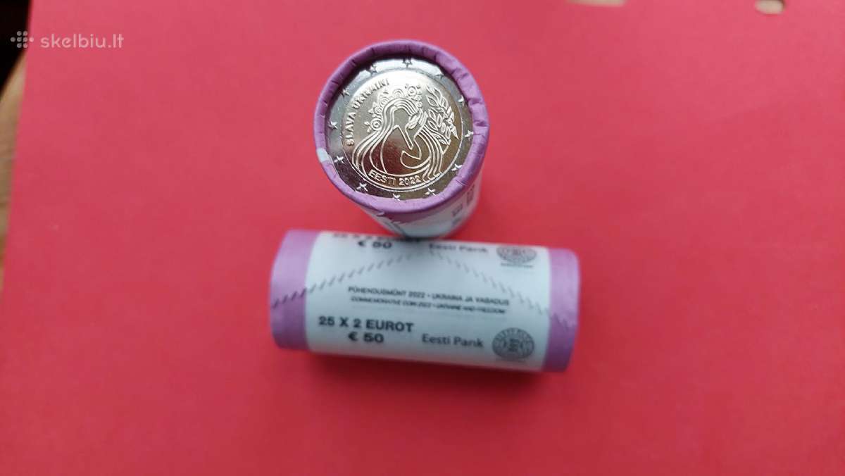 Estija 2022m.2 € “Šlovė Ukrainai „-ritinėlis
