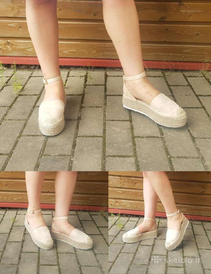 Nude espadrilės su platforma