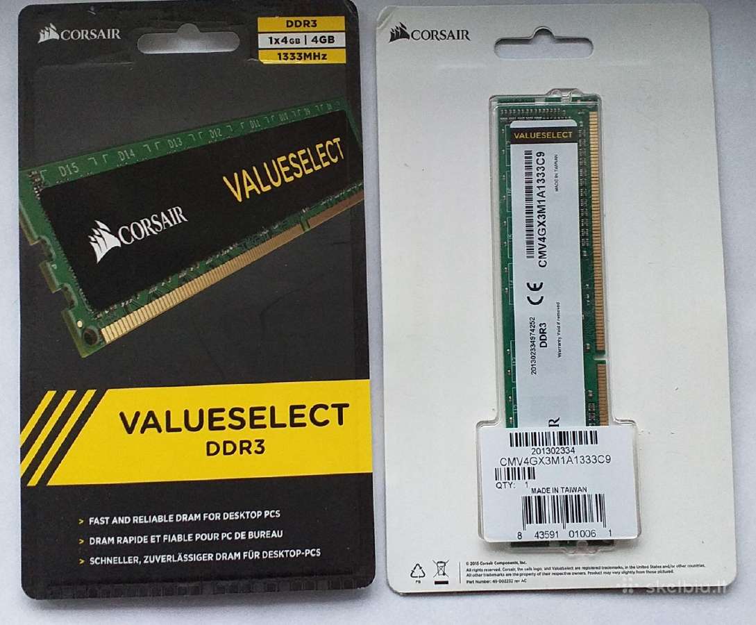 Operatyvioji atmintis Corsair Pc3-10600 2x4gb