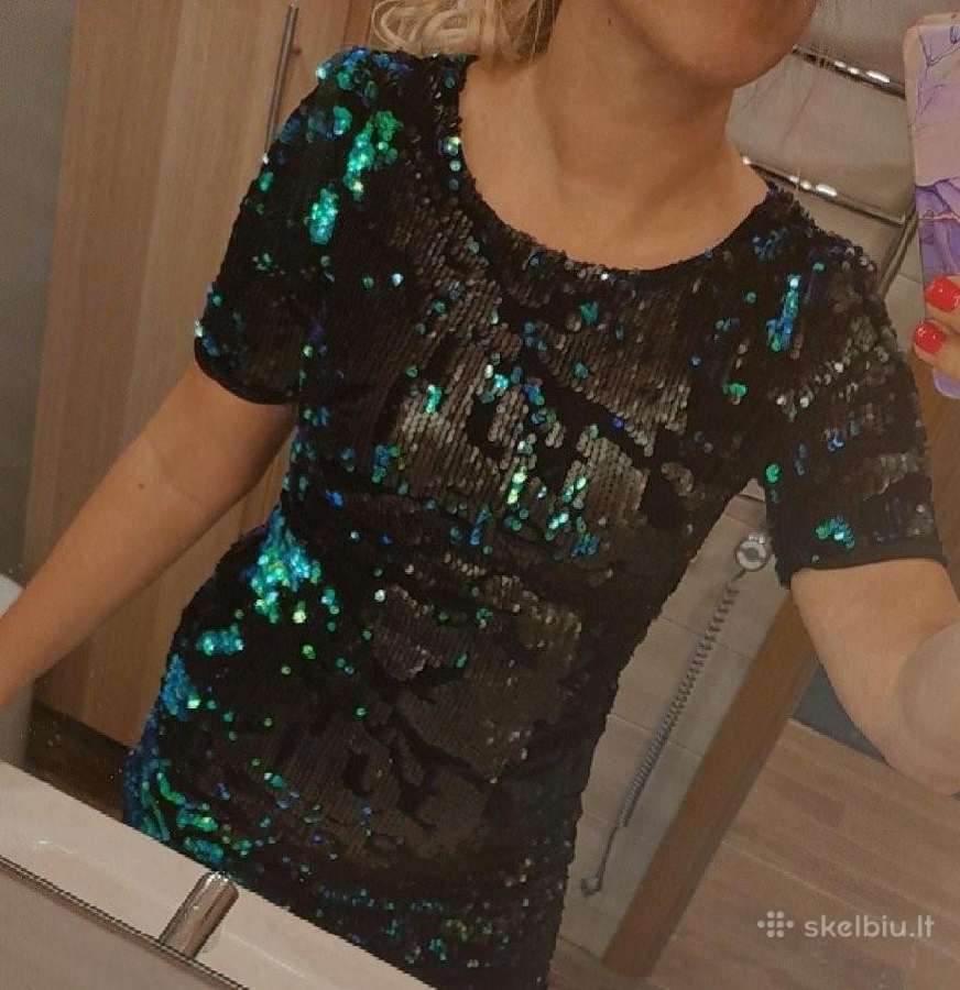 Žėrinti, puošni Topshop suknelė su žvyneliais - nuotraukos Nr. 2