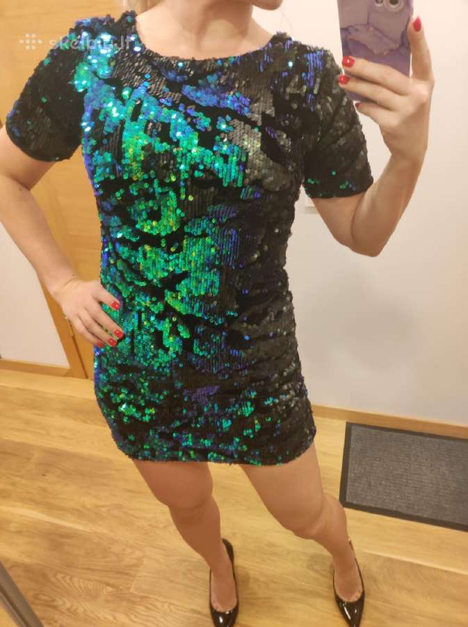 Žėrinti, puošni Topshop suknelė su žvyneliais - nuotraukos Nr. 7