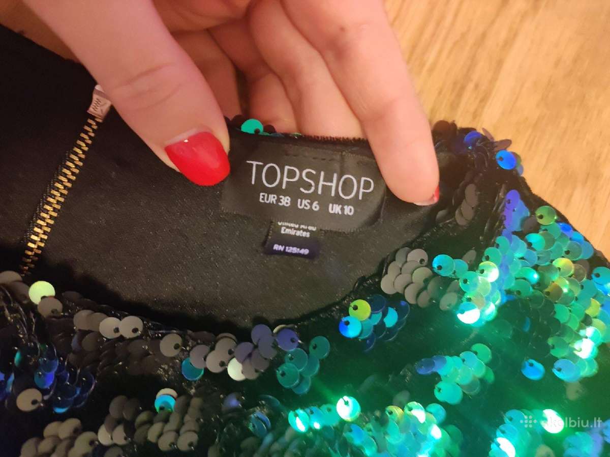 Žėrinti, puošni Topshop suknelė su žvyneliais - nuotraukos Nr. 17