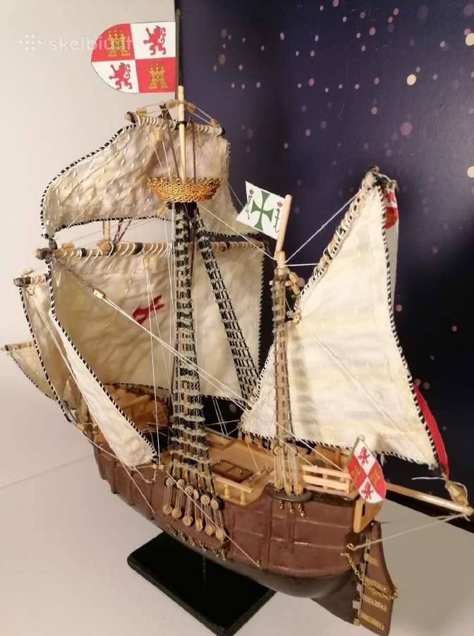 Rankų darbo Santa Maria laivo modelis - nuotraukos Nr. 3